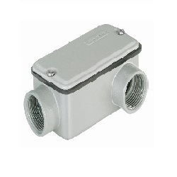 M-0809 | CONDULETE TIPO LB 2" COM ROSCA BSP PINTADO EM VERMELHO MUNSEL 5R 4/14