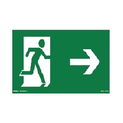 M-5049 | ETIQUETA ADESIVA SAIDA EMERG + SETA VD ASCAEL