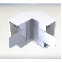 M-0281 | CURVA HORIZONTAL EXTERNA ALUMÍNIO LAB110 - BRANCA