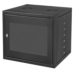 M-0410 | RACK PAREDE, TAMPA FRONTAL EM ACRÍLICO 6U X 19" X 570MM PRETO